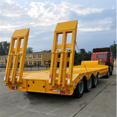 Reboque de alta qualidade de cama baixa transporte Máquina pesada de cama baixa caminhão semi-reboque com escada mecânica
