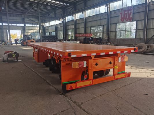 40 pés 3 eixo de cama baixa semi-reboque cama plana de cama baixa de reboque extensível