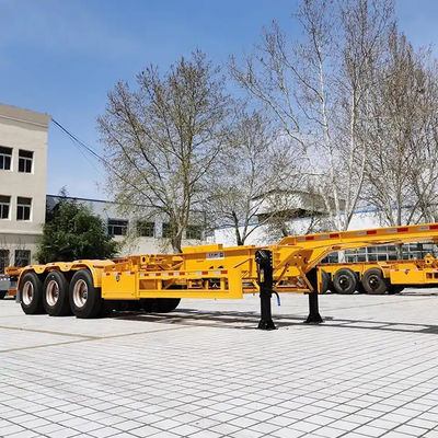 3 eixos 40ft 20ft Skeleton Semi Trailer 20ft 40ft 45ft contêiner com 12 fechaduras de torção